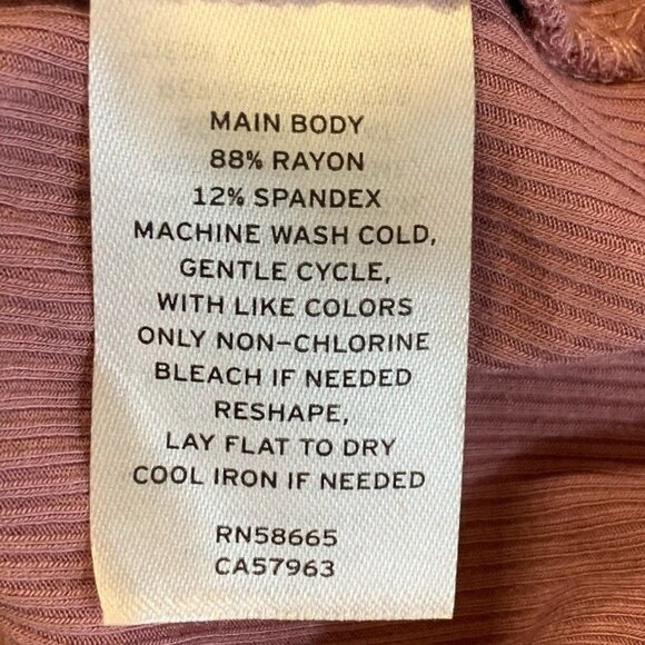 Nordstrom Abound Women's Square Neck Long Sleeve Top in Pink Nostalgia SZ M NWT - Picture 8 of 11